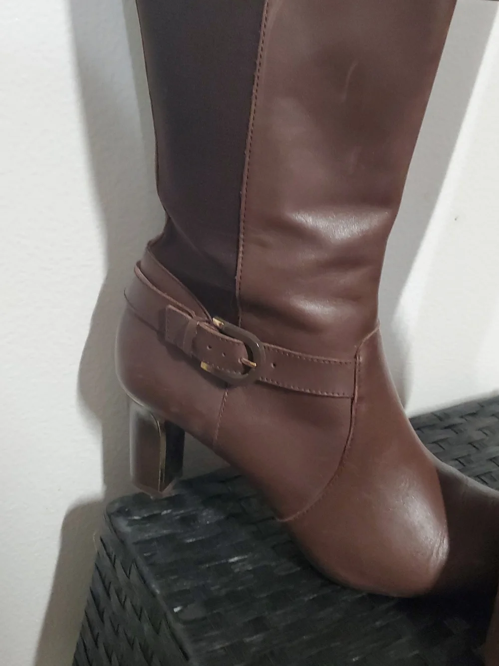 Anne Klien Brown Knee-High Leather Women’s Riding Boots